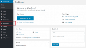 Panel of the dashboard