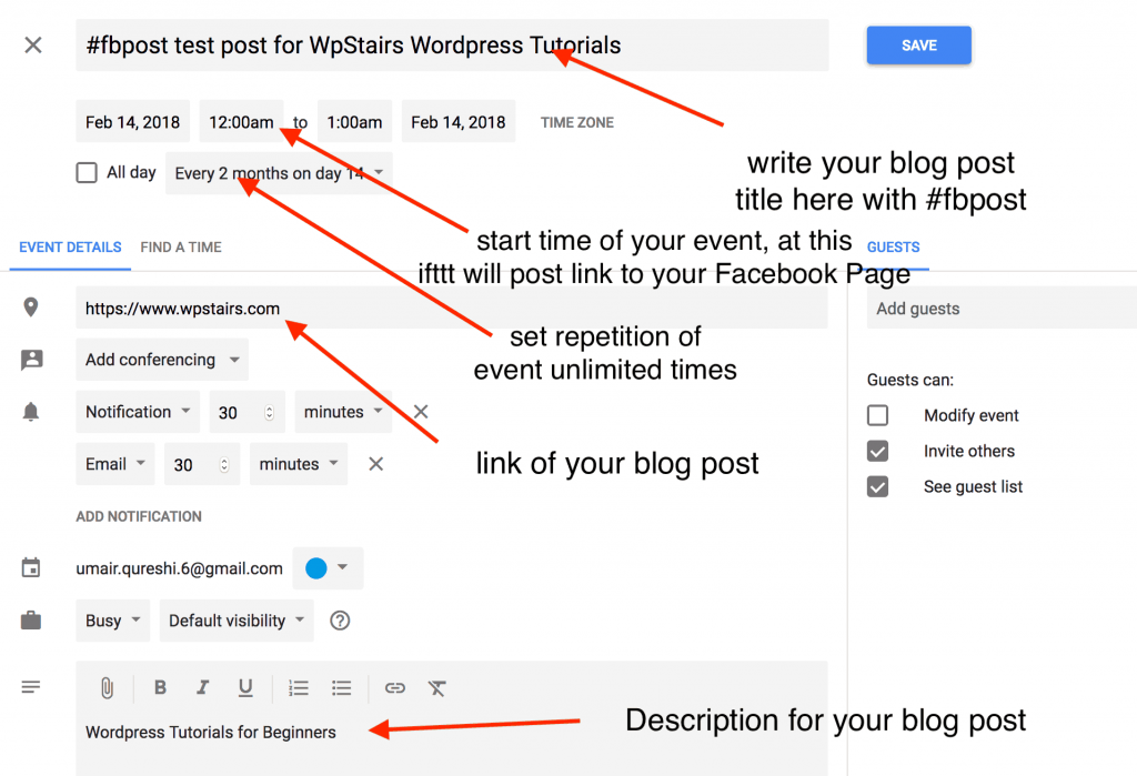 How to schedule unlimited blog posts to Facebook Page using IFTTT