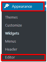 The Appearance tab. Go to Editor.