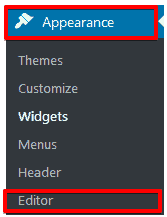 The Appearance tab. Go to Editor.