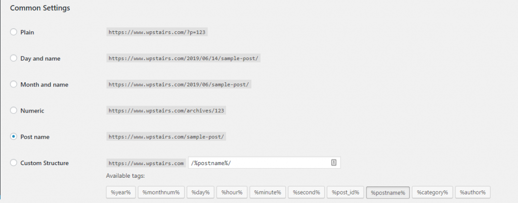 Change Permalink Structure in WordPress