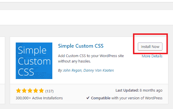 Simple Custom CSS - Install Now