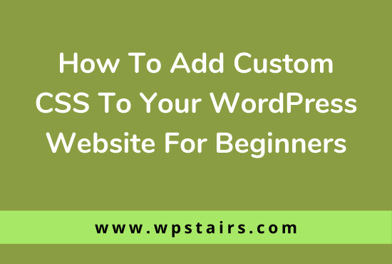 How To Add Custom CSS To Your WordPress Website -For Beginners