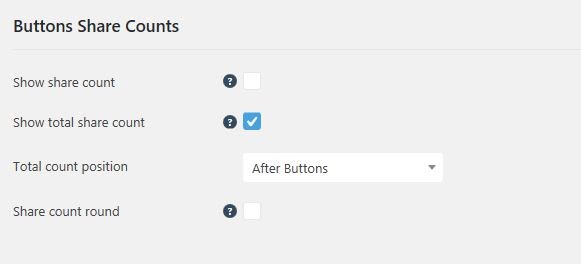 Buttons Share Counts